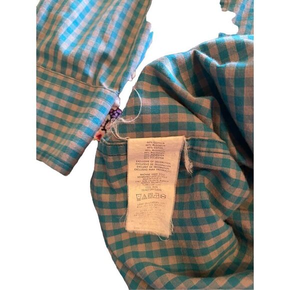 Penguin Mens Blue & Cream Gingham Button Up Long Sleeve Shirt Size XXL - Picture 6 of 12